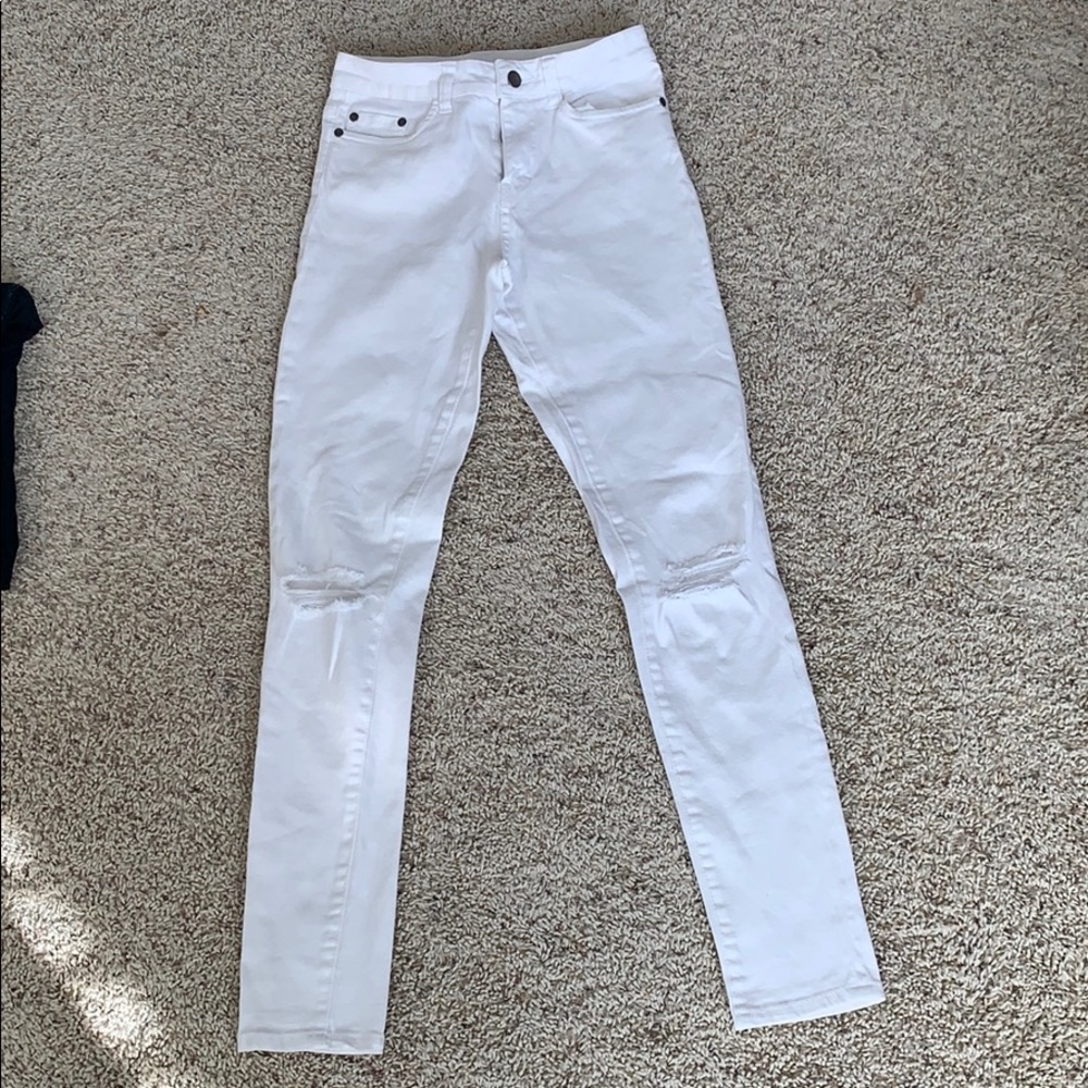 White ripped jeans